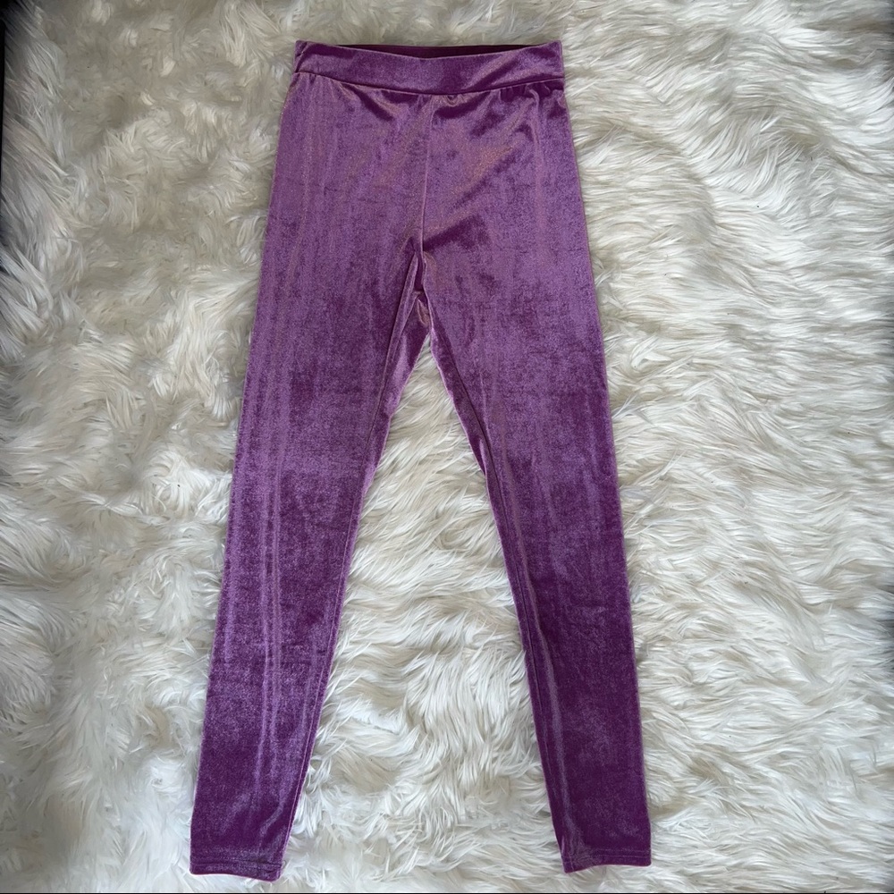 SHEIN purple pink velvet leggings size S